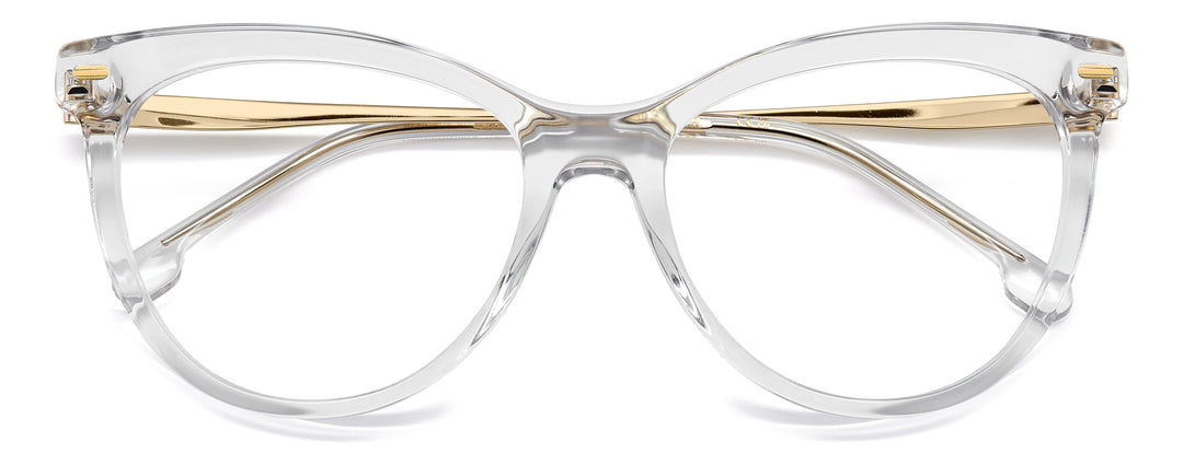 CARRERA 3078 transparente y dorado, vista frontal con varillas plegadas 
