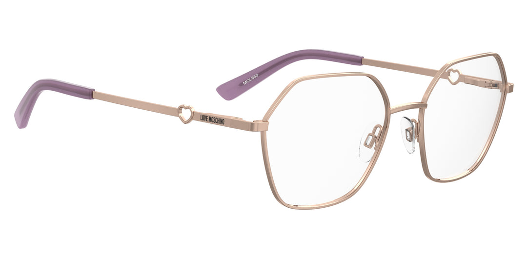 LOVE MOSCHINO MOL650 dorado y cobre, ángulo alternativo de tres cuartos 