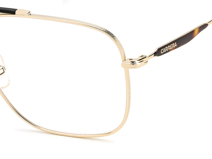 CARRERA CA 290 dorado, detalle del logotipo y la bisagra 