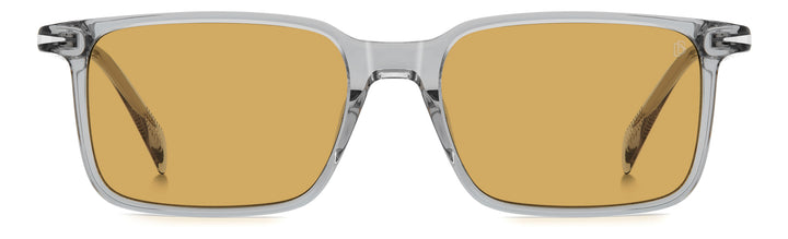 DAVID BECKHAM DB 1220/S gris, vista frontal con varillas abiertas 