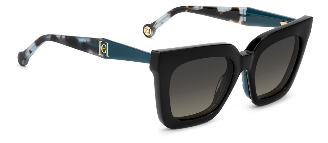 CAROLINA HERRERA HER 0376/C verde azulado, ángulo alternativo con clip solar montado 