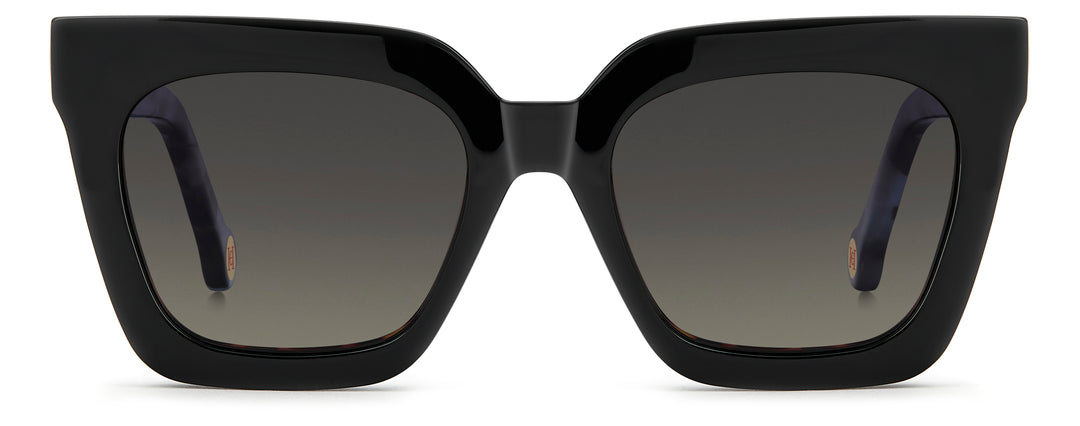 CAROLINA HERRERA HER 0376/C verde azulado, vista frontal con clip solar montado 