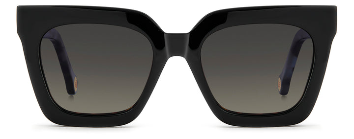 CAROLINA HERRERA HER 0376/C verde azulado, vista frontal con clip solar montado 