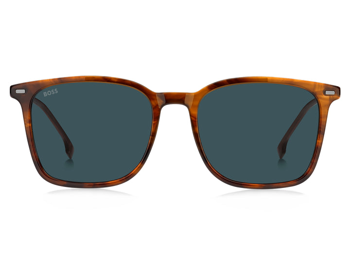 BOSS 1694/S café y gris, vista frontal con varillas abiertas 