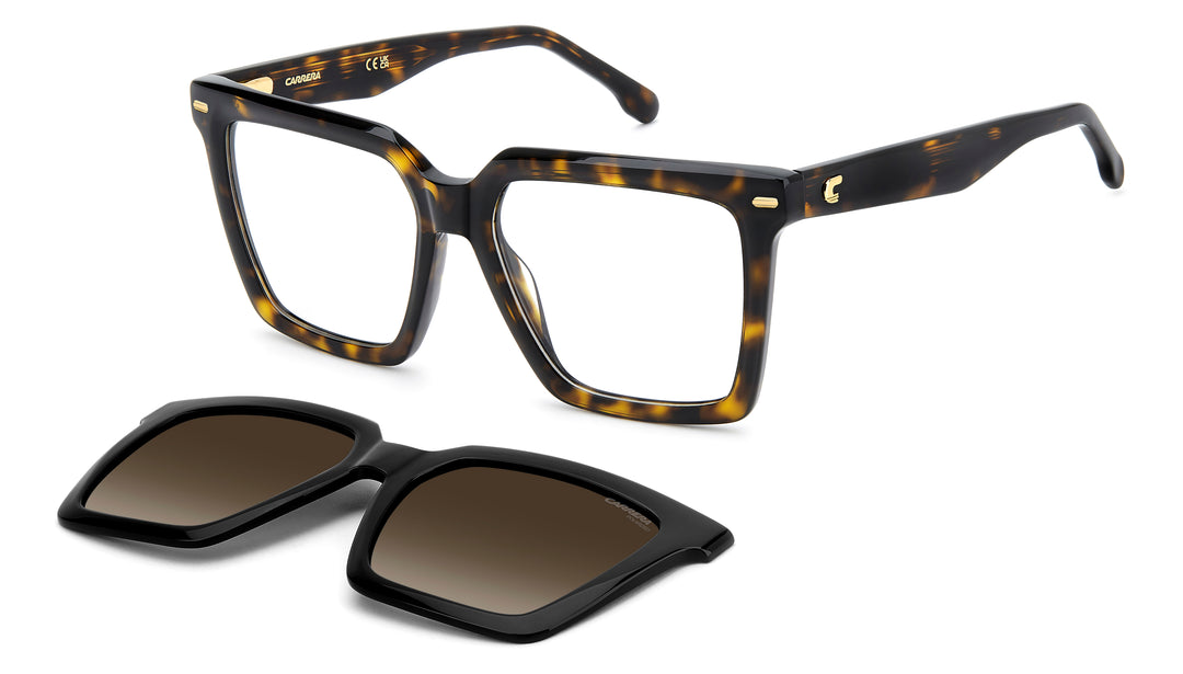 CARRERA CA 3080/C negro y havana, vista principal de tres cuartos con clip separado 