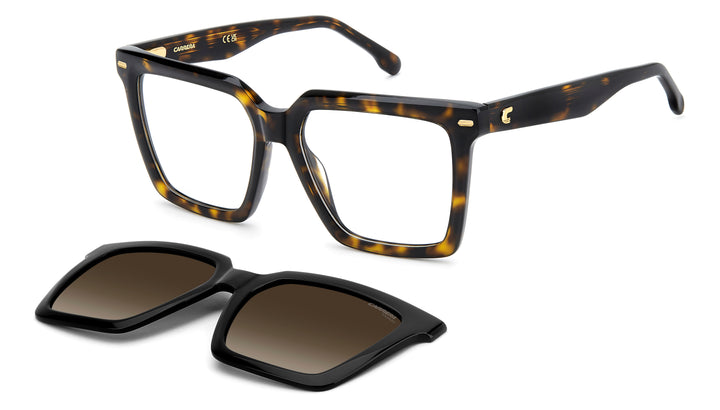 CARRERA CA 3080/C negro y havana, vista principal de tres cuartos con clip separado 