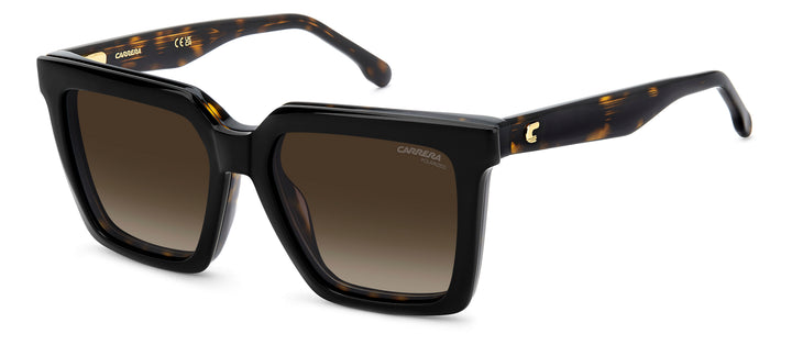 CARRERA CA 3080/C negro y havana, vista de tres cuartos con clip colocado 