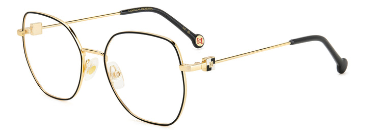 CAROLINA HERRERA HE0242 negro y dorado, vista principal de tres cuartos 