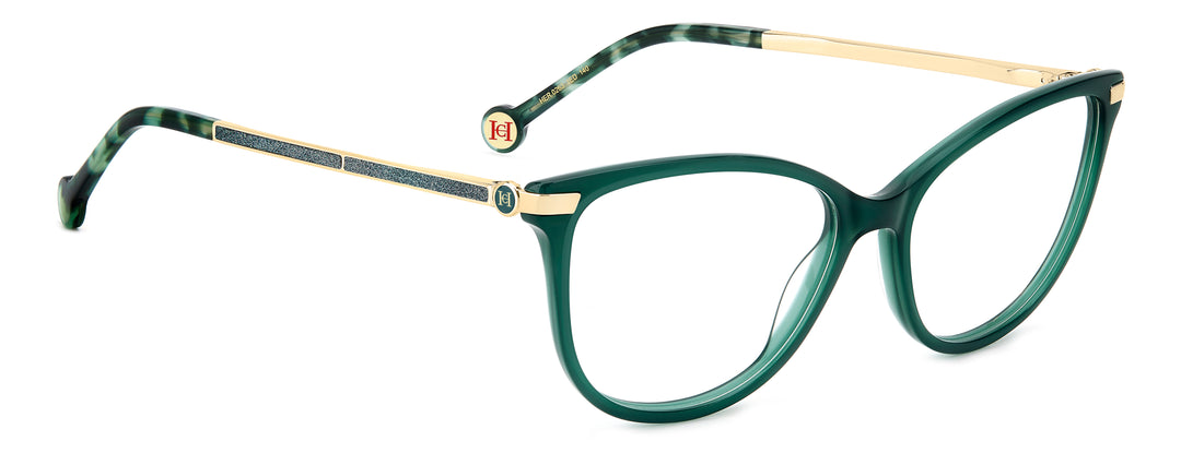 CAROLINA HERRERA HE0263 verde, ángulo alternativo de tres cuartos 