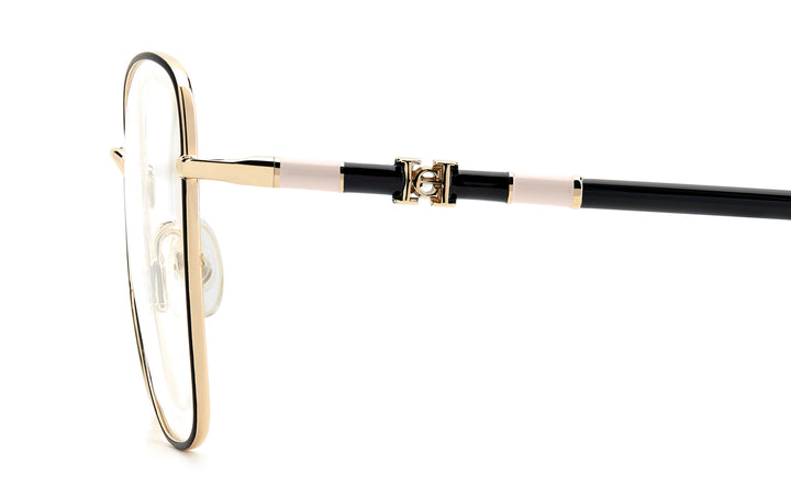 CAROLINA HERRERA HER 0305 negro y dorado, detalle lateral de la varilla 