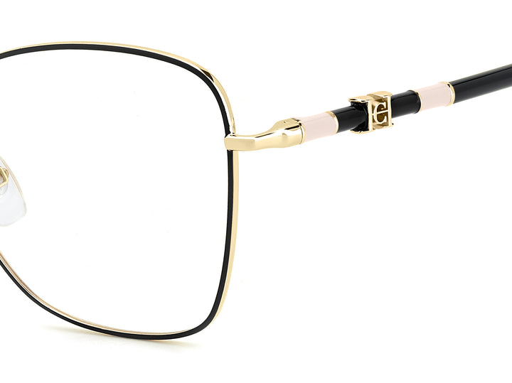 CAROLINA HERRERA HER 0305 negro y dorado, detalle del logotipo y la bisagra 