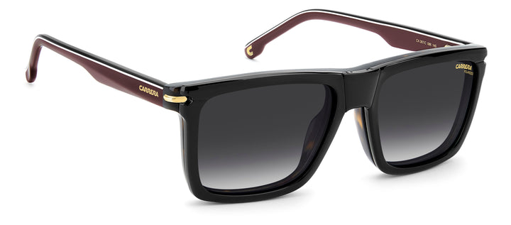 CARRERA CA 387/C havana, ángulo alternativo con clip solar montado 
