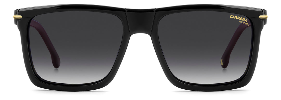 CARRERA CA 387/C havana, vista frontal con clip solar montado 