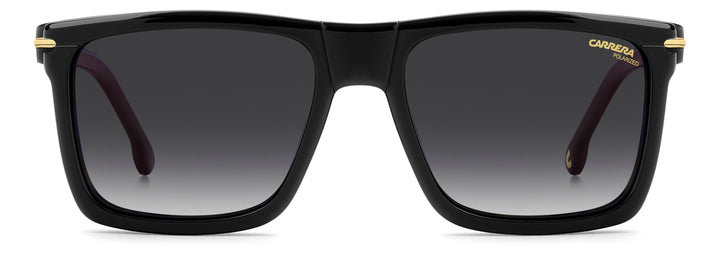 CARRERA CA 387/C havana, vista frontal con clip solar montado 