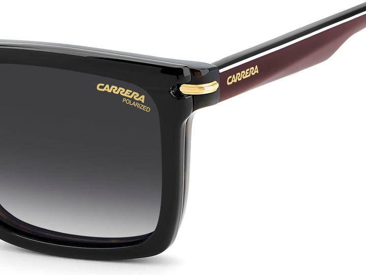 CARRERA CA 387/C havana, detalle del logotipo y la bisagra 