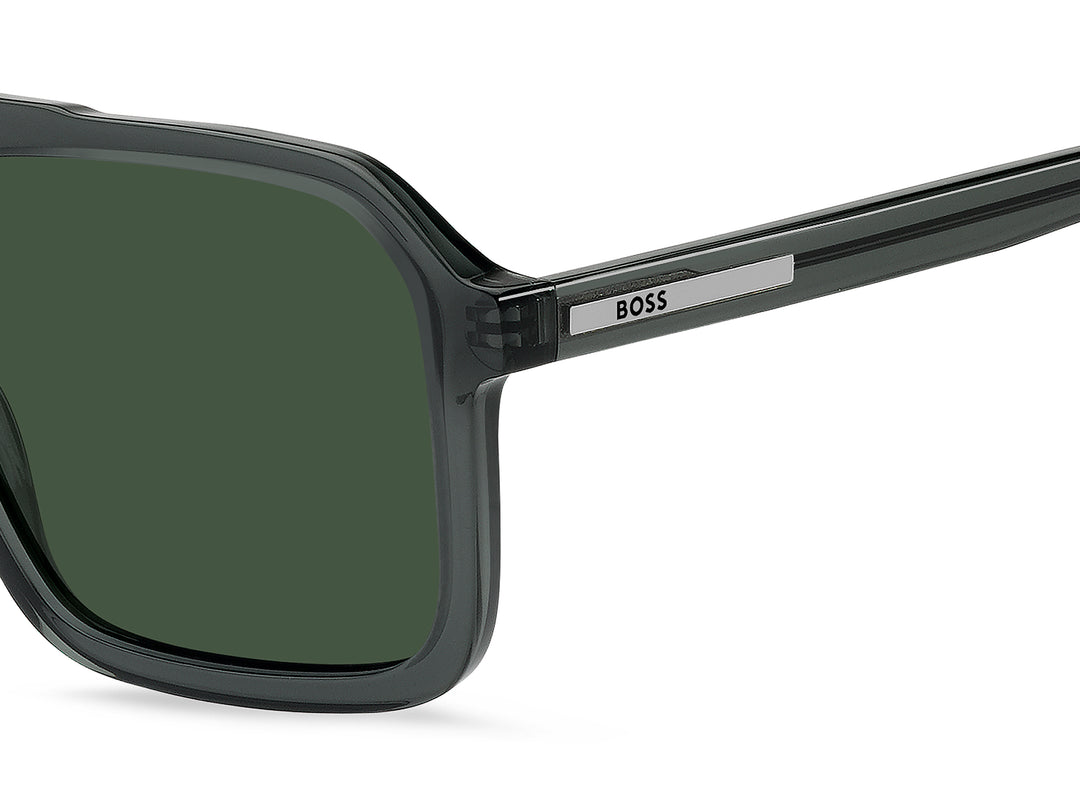BOSS 1894/S verde, detalle del logotipo y la bisagra 