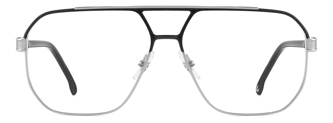 CARRERA CA1135 negro mate y gris oscuro, vista frontal con varillas abiertas 
