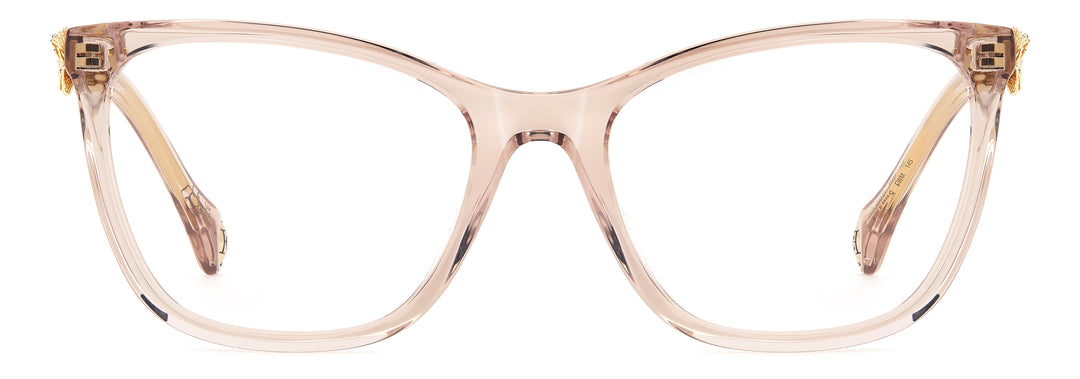 CAROLINA HERRERA HER 0395/G beige nude, vista frontal con varillas abiertas 