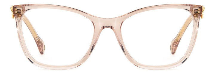 CAROLINA HERRERA HER 0395/G beige nude, vista frontal con varillas abiertas 