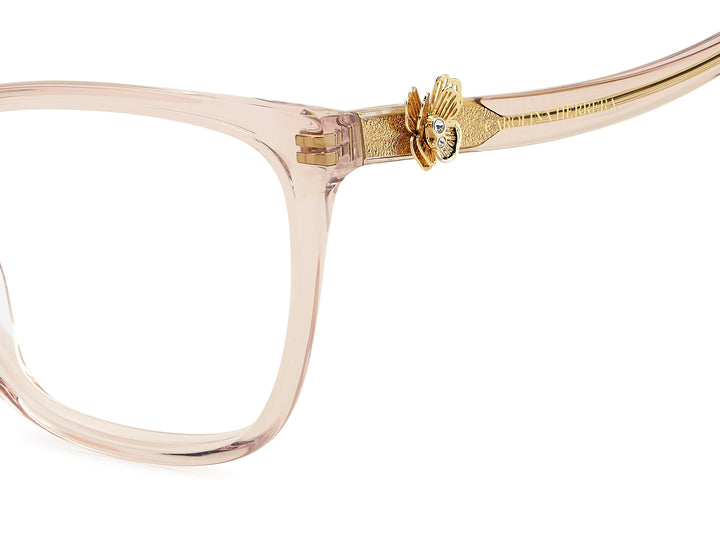 CAROLINA HERRERA HER 0395/G beige nude, detalle del logotipo y la bisagra 
