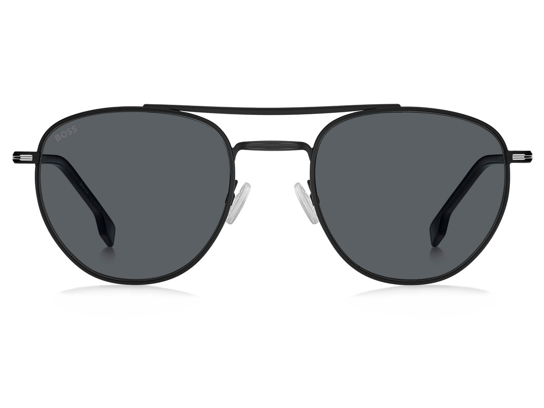BOSS 1631/S negro mate, vista frontal con varillas abiertas 
