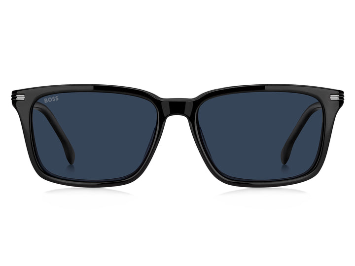 BOSS 1847/G/C negro degradado a gris, vista frontal con clip colocado 
