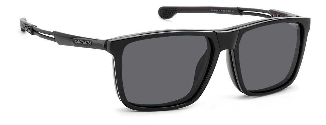CARRERA CA4020/CS negro, ángulo alternativo con clip solar montado 