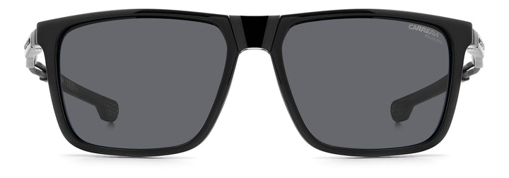 CARRERA CA4020/CS negro, vista frontal con clip solar montado 