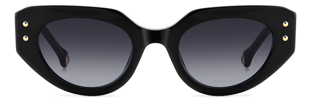 CAROLINA HERRERA HE0221/G/S negro y rosa, vista frontal con varillas abiertas 