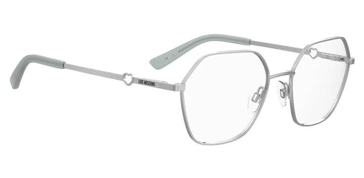 LOVE MOSCHINO MOL650 plateado, ángulo alternativo de tres cuartos 