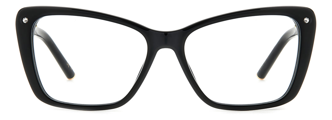 CAROLINA HERRERA HE0149 negro, vista frontal con varillas abiertas 