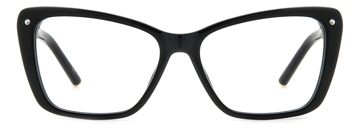 CAROLINA HERRERA HE0149 negro, vista frontal con varillas abiertas 