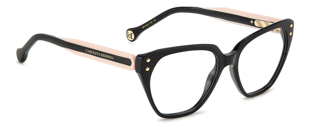 CAROLINA HERRERA HER 0223 negro y rosa, ángulo alternativo de tres cuartos 