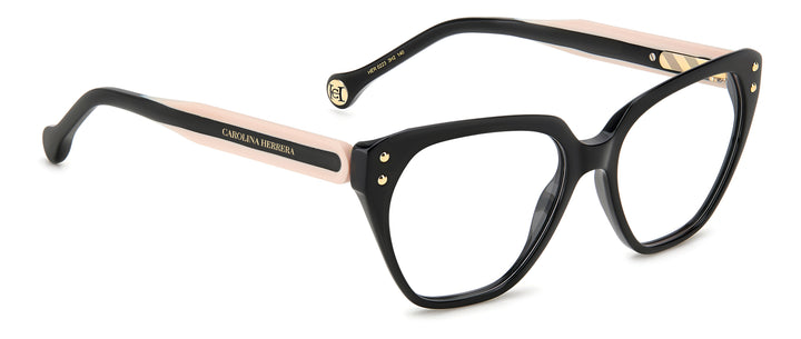 CAROLINA HERRERA HER 0223 negro y rosa, ángulo alternativo de tres cuartos 