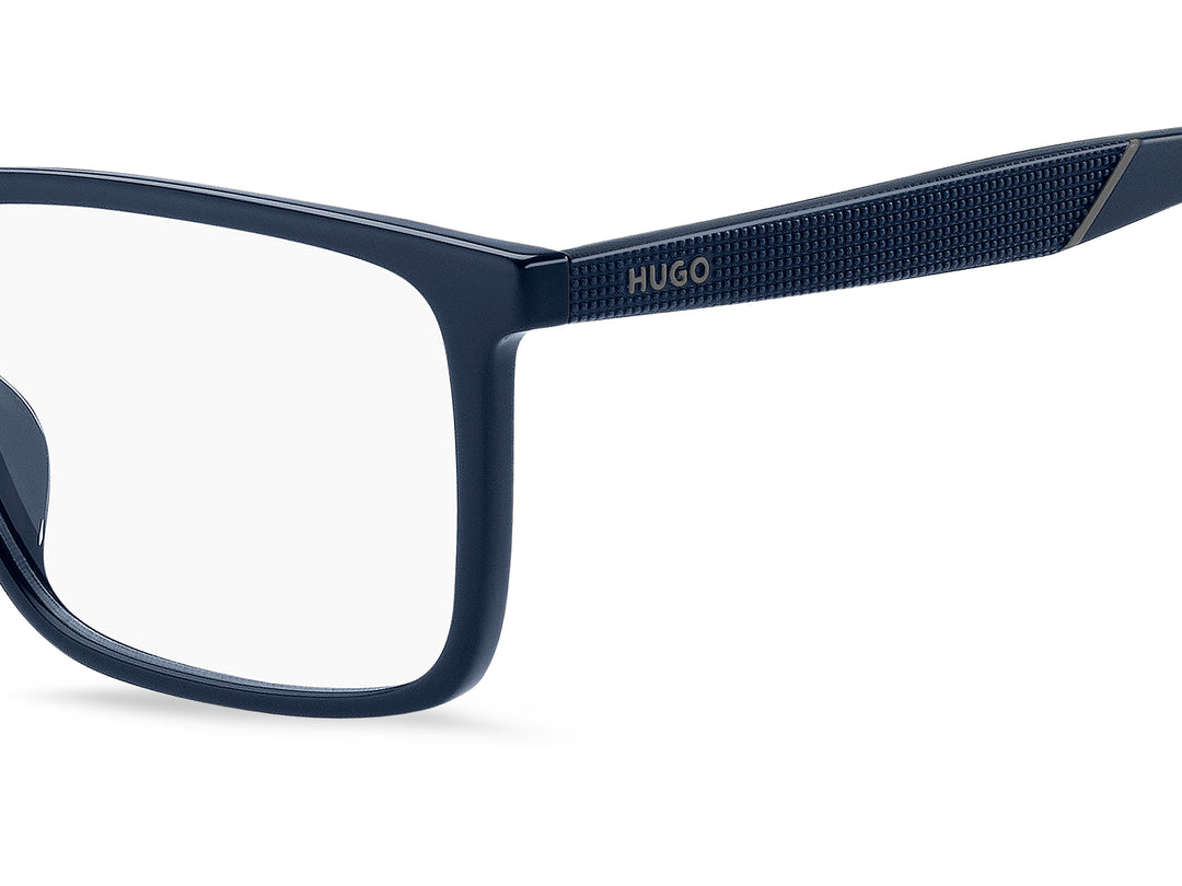 HUGO HG 1331/G/CS2 azul y negro, detalle del logotipo y la bisagra 