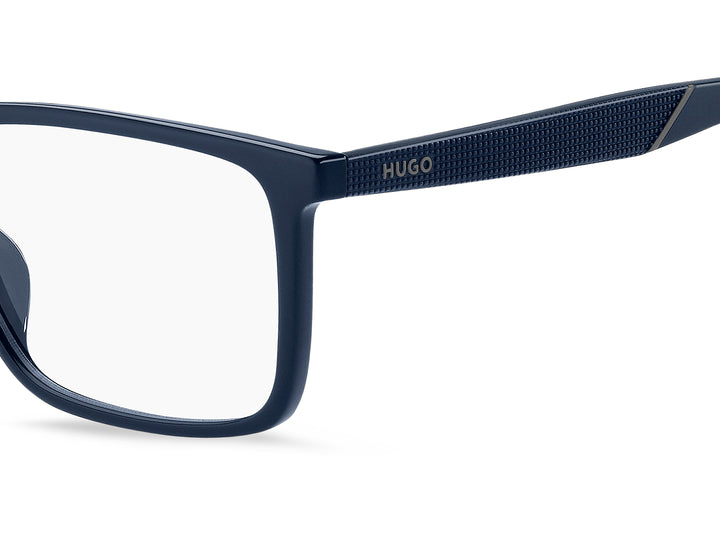 HUGO HG 1331/G/CS2 azul y negro, detalle del logotipo y la bisagra 