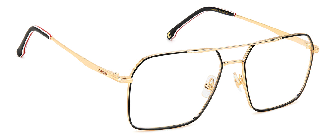 CARRERA CA336 negro y dorado, ángulo alternativo de tres cuartos 