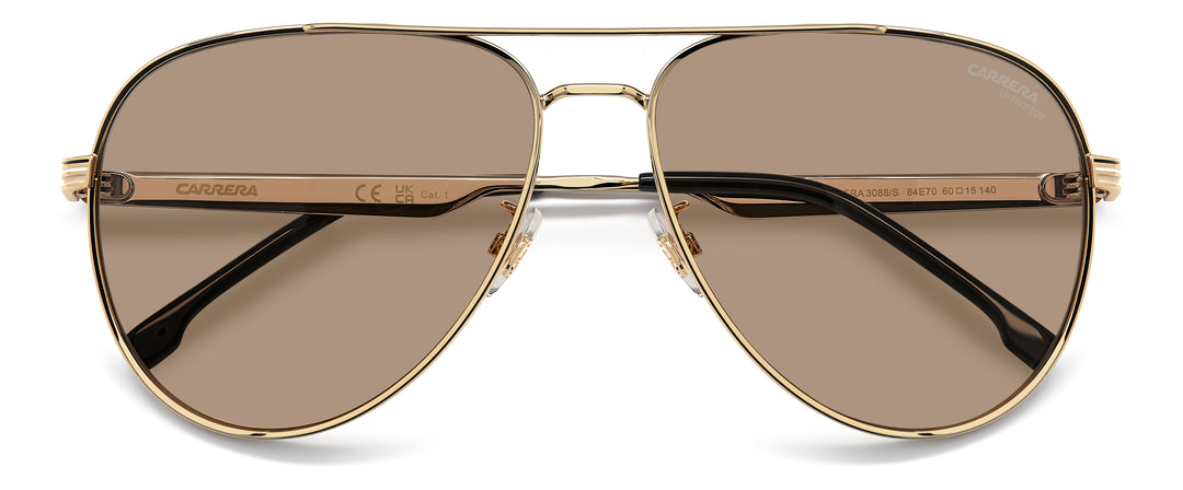 CARRERA 3088/S dorado y beige, vista frontal con varillas plegadas 