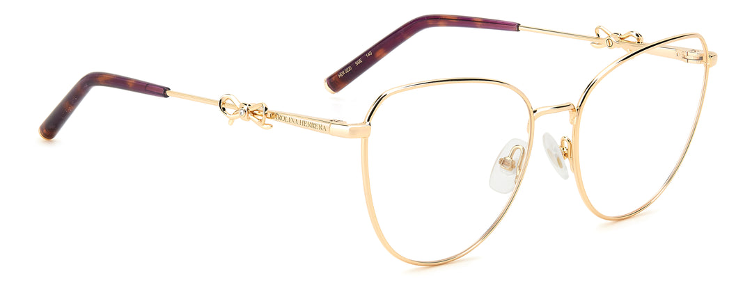 CAROLINA HERRERA HE0220 dorado y violeta, ángulo alternativo de tres cuartos 