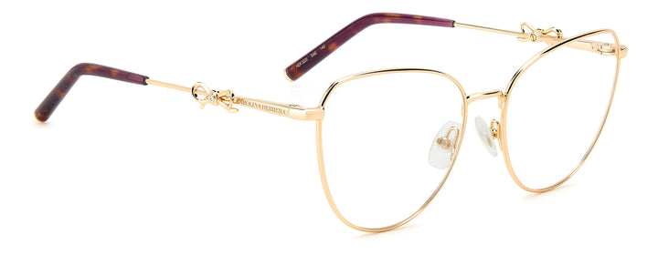 CAROLINA HERRERA HE0220 dorado y violeta, ángulo alternativo de tres cuartos 