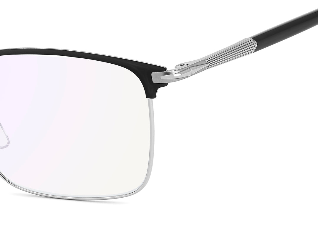 DAVID BECKHAM DB 1201/G negro mate y gris, detalle del logotipo y la bisagra 