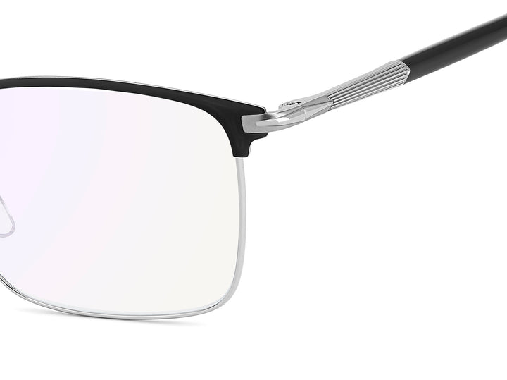 DAVID BECKHAM DB 1201/G negro mate y gris, detalle del logotipo y la bisagra 